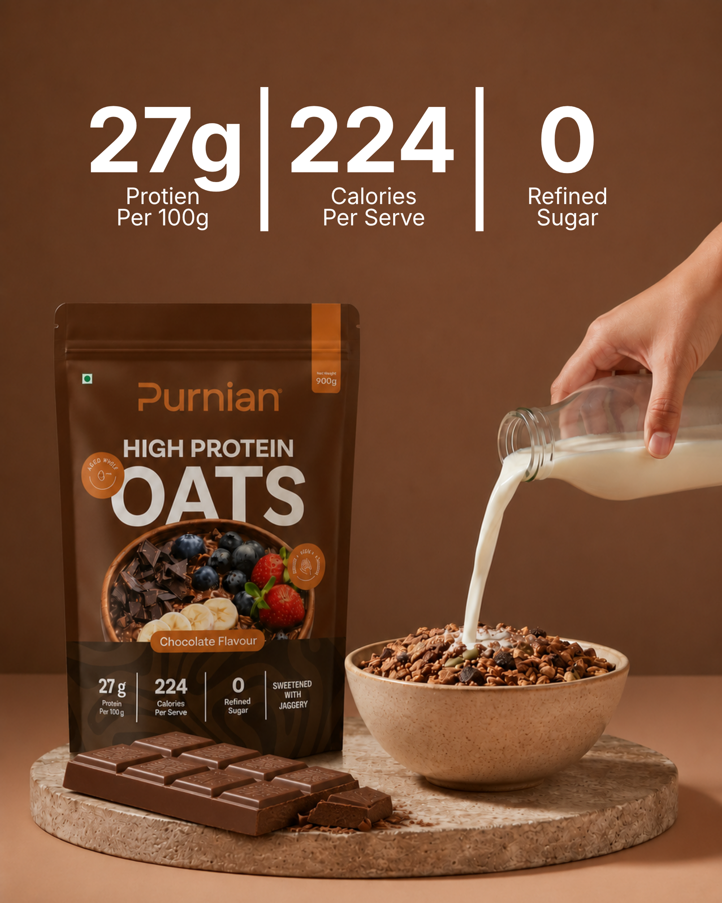Purnian High Protein Oats (900g)