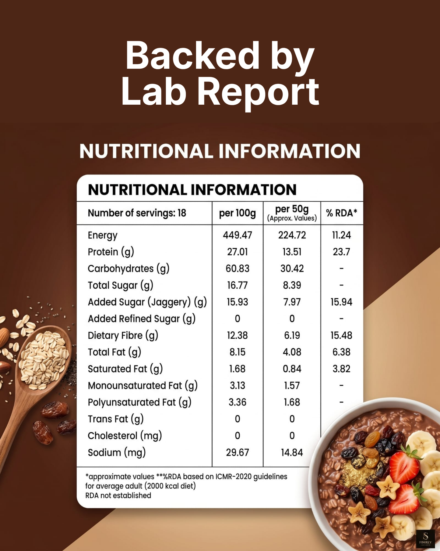 Purnian High Protein Oats (900g)