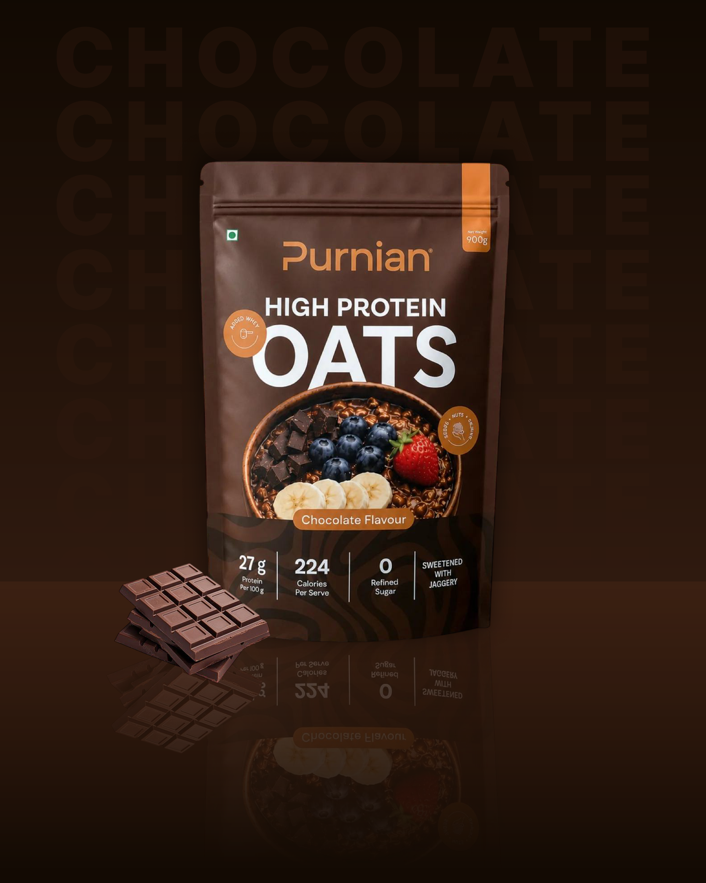 Purnian High Protein Oats (900g)